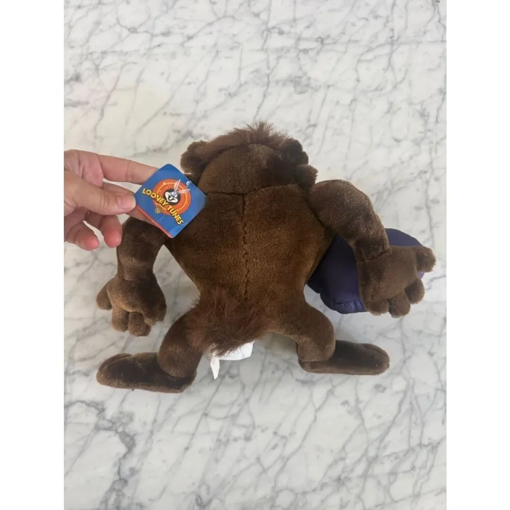 NWT 1990s Tasmanian Devil Looney Tunes Plush Purple 'Hot Stuff' Heart